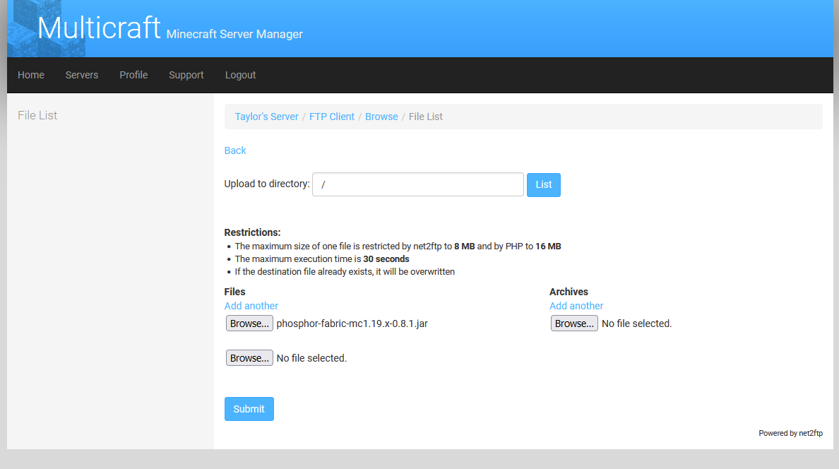 Installing Mods On A Minecraft Java Server Using Multicraft And The ...